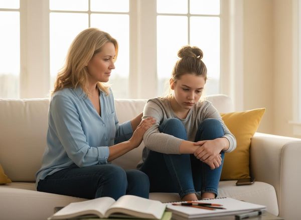 Mother Comforting Distressed Teen Daughter