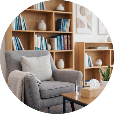 Mental health therapist office.