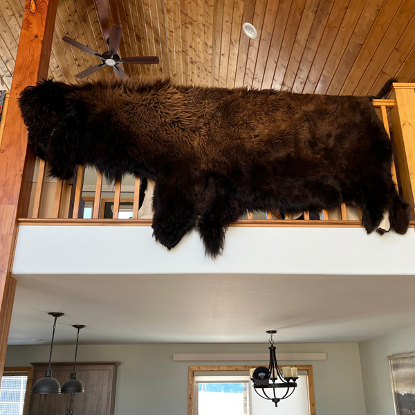 buffalo hide on railing