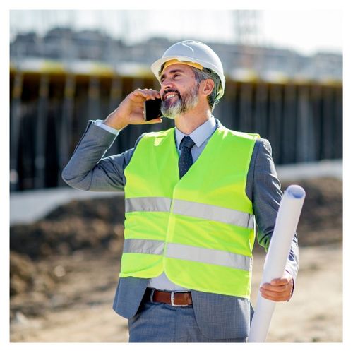 construction manager on phone