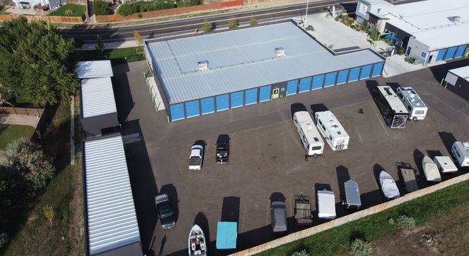 aerial view of storage facility