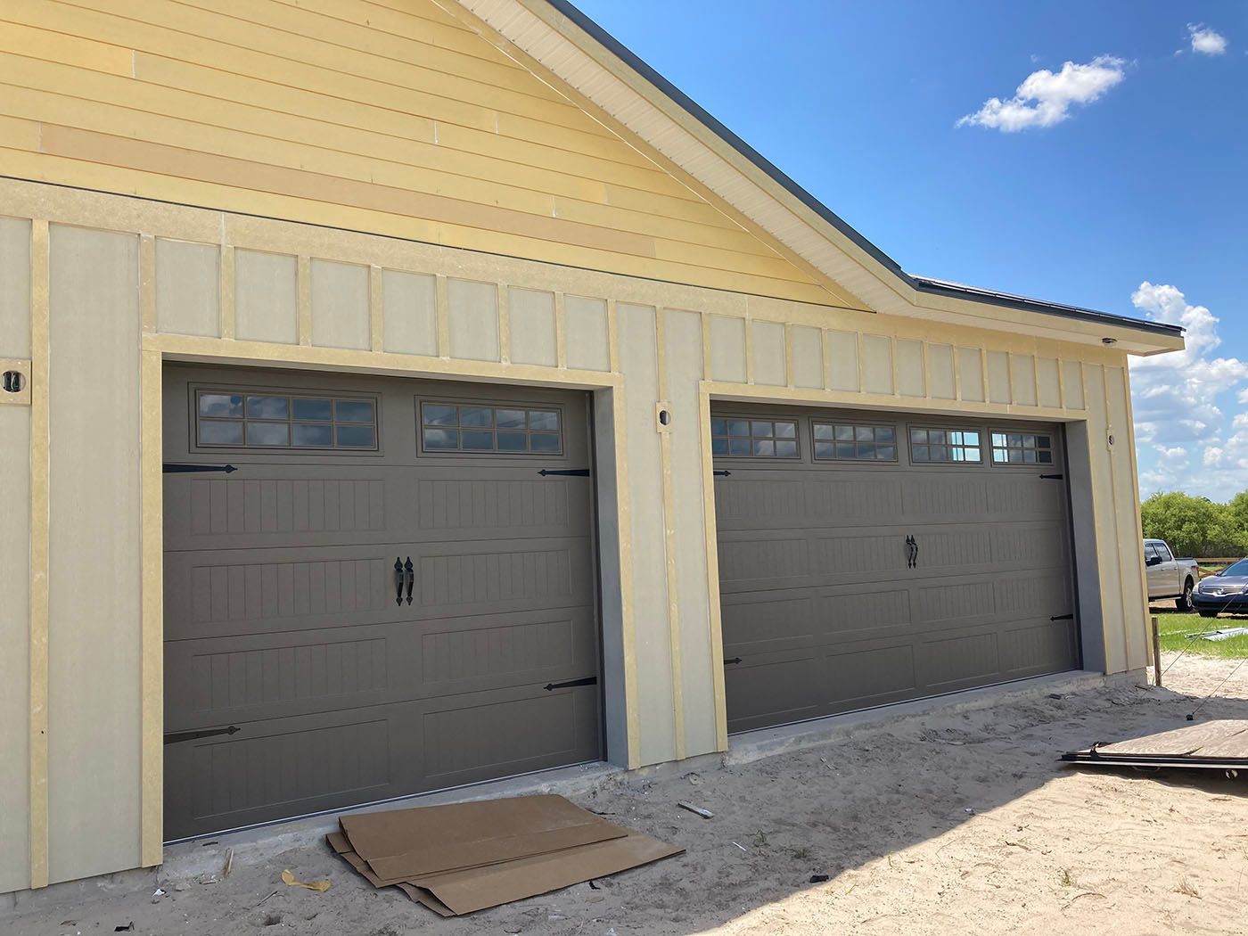 New house's garage doors