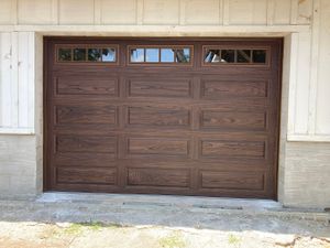 New wooden garage door