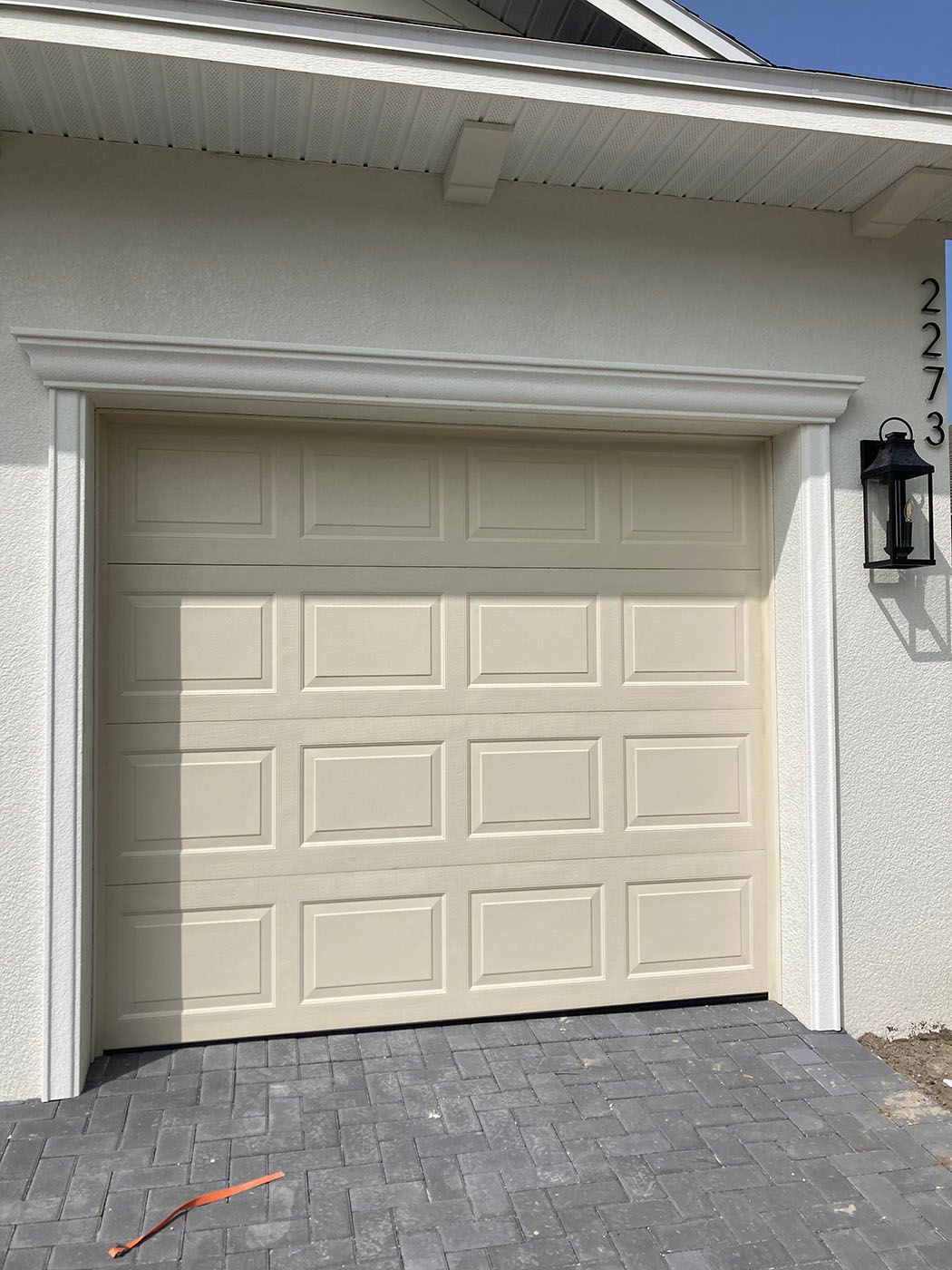 Cream colored garage door