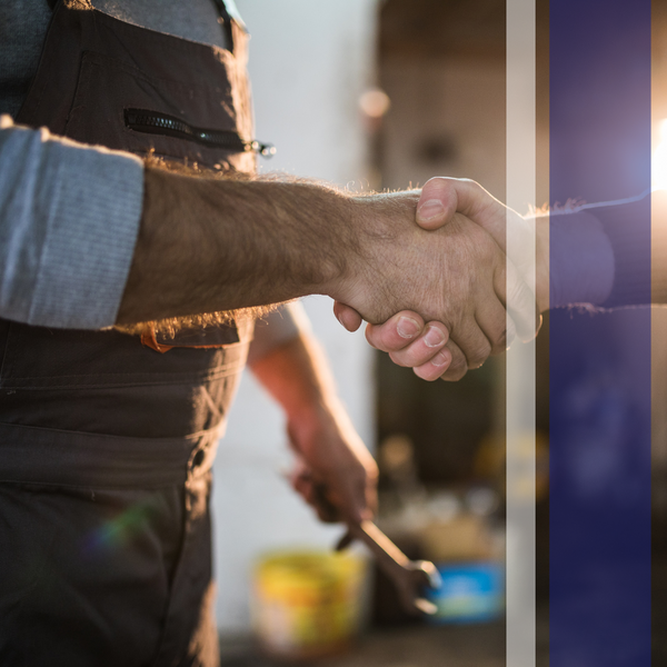 image of a handshake with a customer