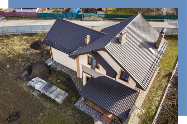 aerial view of a house