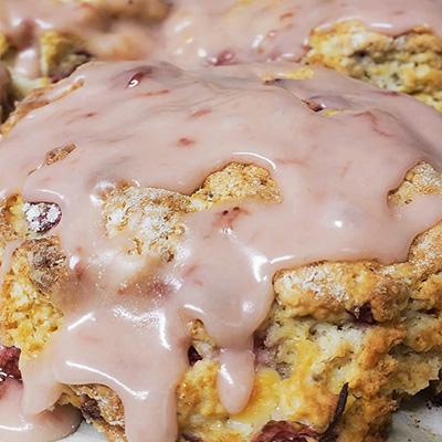 White Chocolate Strawberry Biscuits