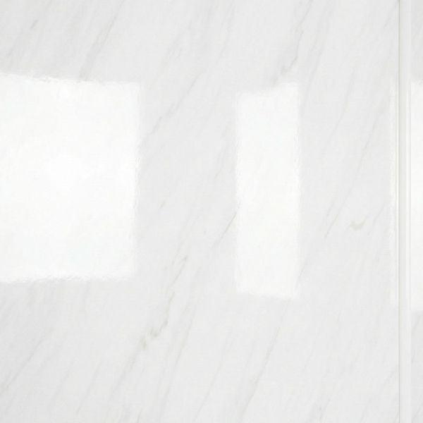 Glossy white faux-marble wall surround texture
