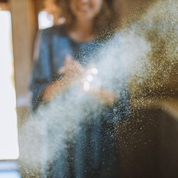 Dust particles floating in the air
