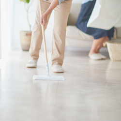 someone mopping a commercial floor