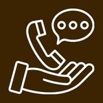 icon of hand holding phone icon