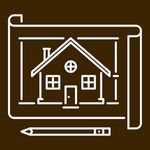 icon of blueprint with house on it
