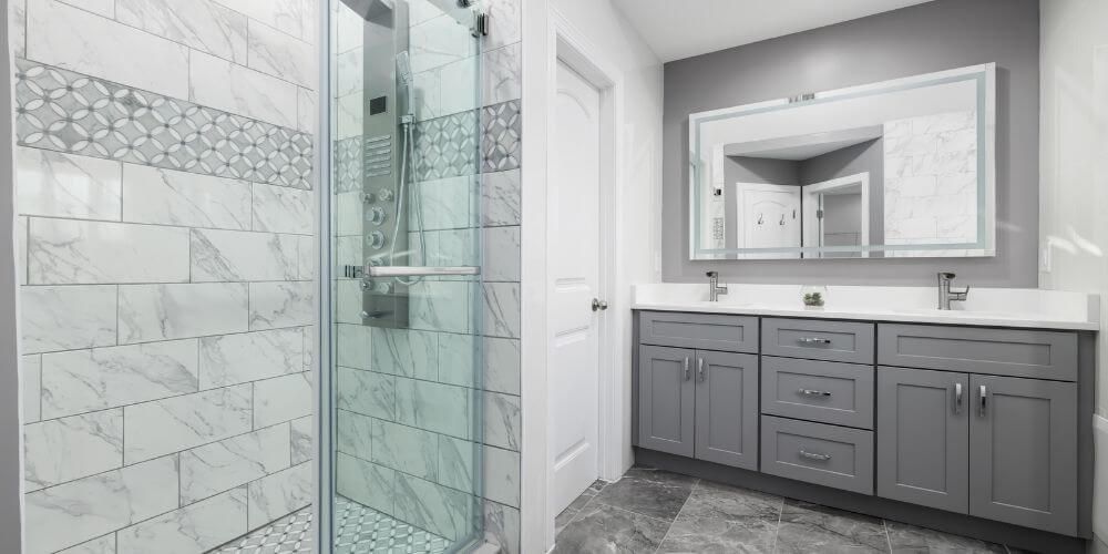 guest bath with walk-in shower