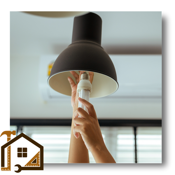 screwing in smart light bulb