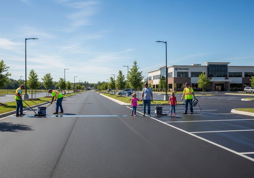 Asphalt Sealcoating with Family