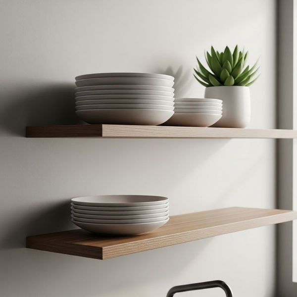 plates on a shelf
