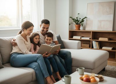 family together in an apartment family together in an apartment