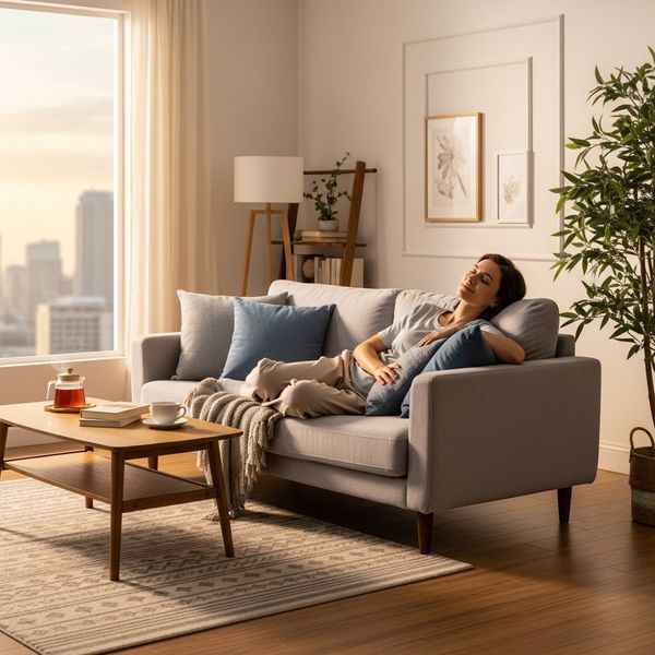 relaxing in an apartment