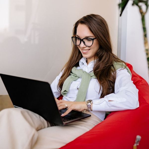 woman using her computer