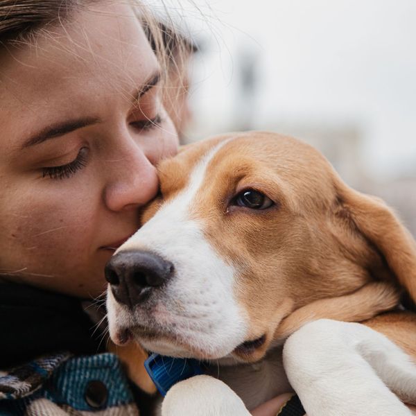 girl with her dog