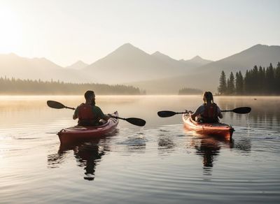 people kayaking