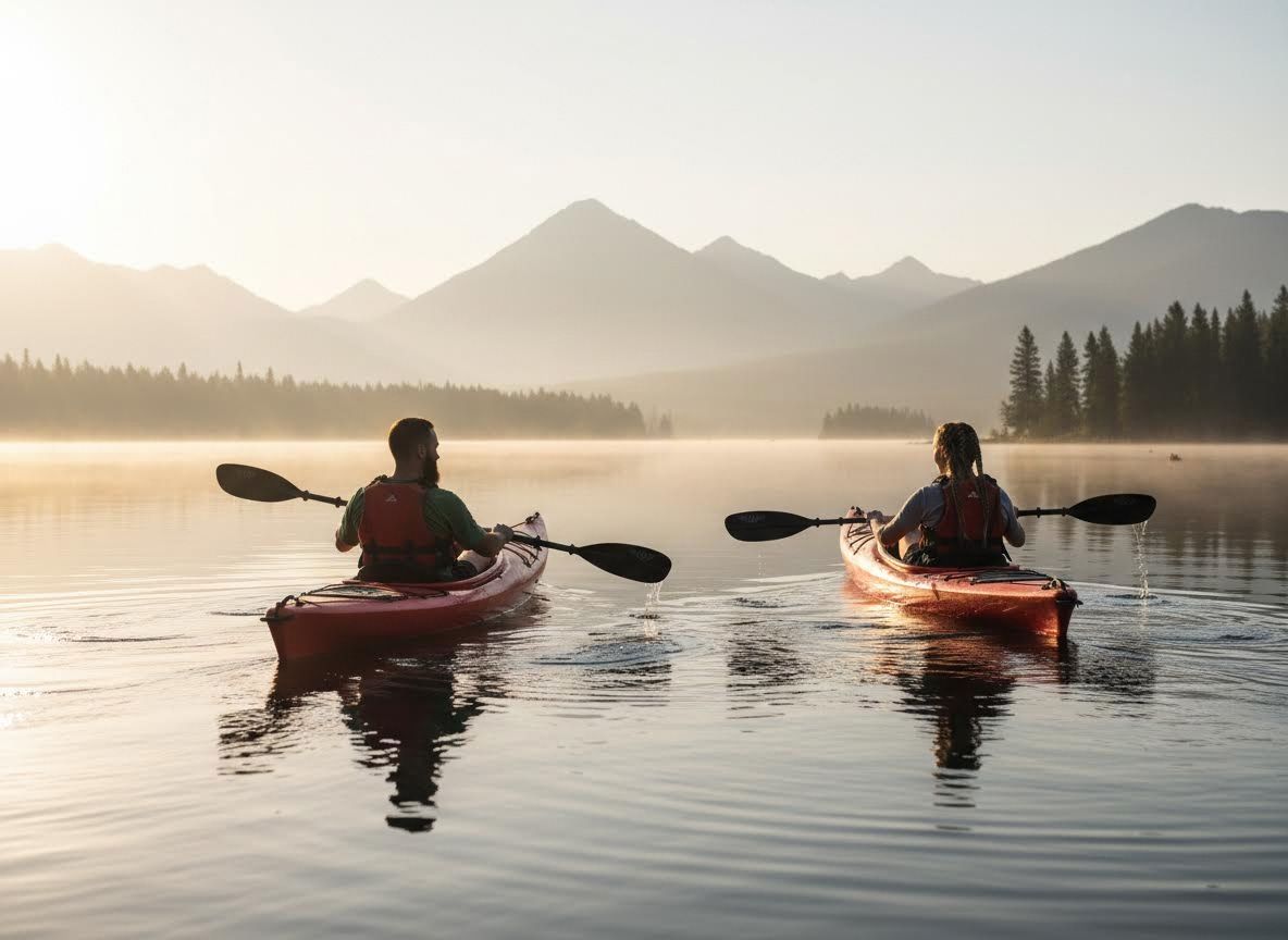 people kayaking
