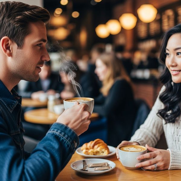 closeup of people drinking coffee in a coffee shop