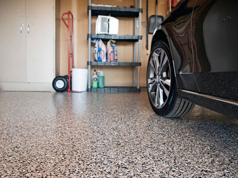 someone's garage with Polyaspartic Floors someone's garage with Polyaspartic Floors