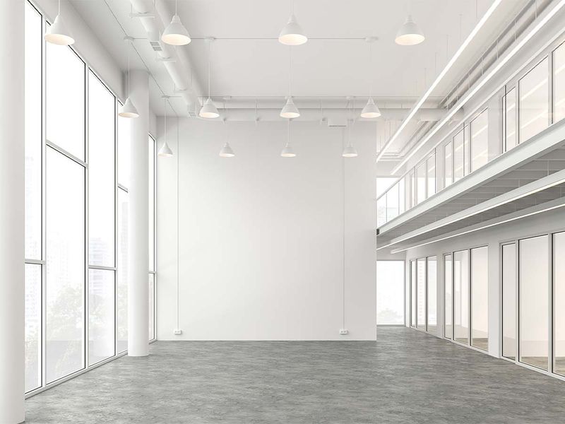 A white clean industrial space
