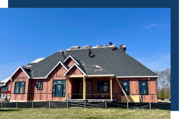 Roof being installed