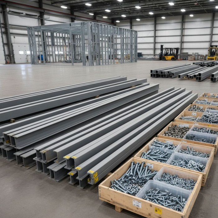 Steel beams, nut & bolts