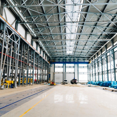 large industrial steel building