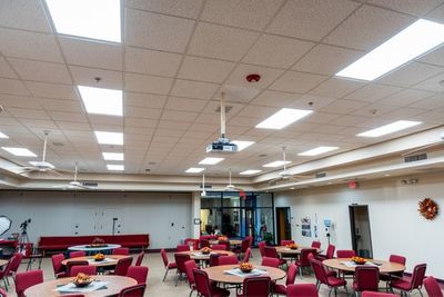 dining room with projectors