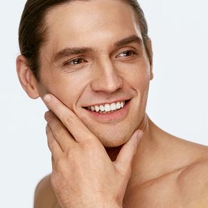 smiling man with nice skin