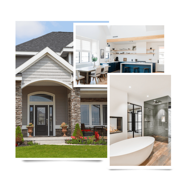 collage of remodeled home