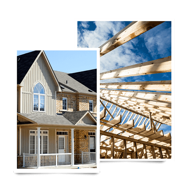 collage of home construction images