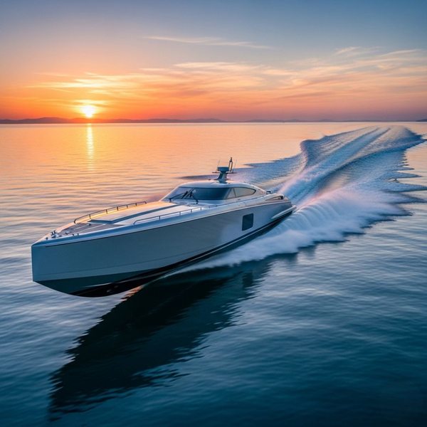 a boat speeding through the water