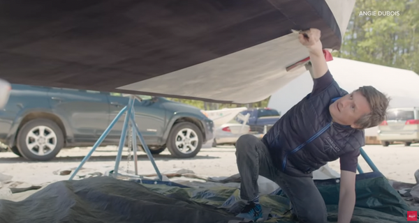 Person doing a boat wrap