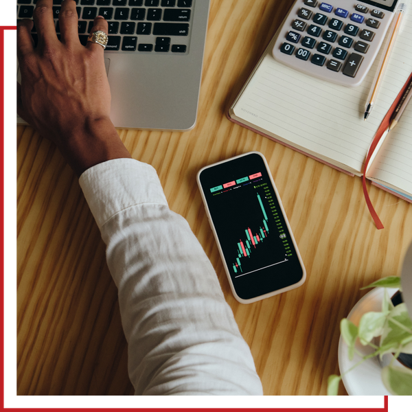 Person working and viewing cryto graph