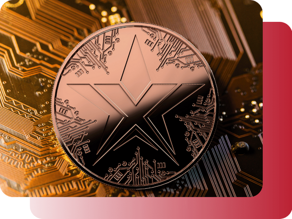 A detailed TEXITcoin graphic layered over a golden computer circuit board background.