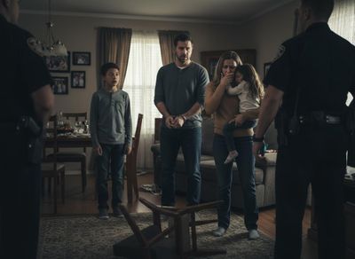 Family in distress during an arrest at home