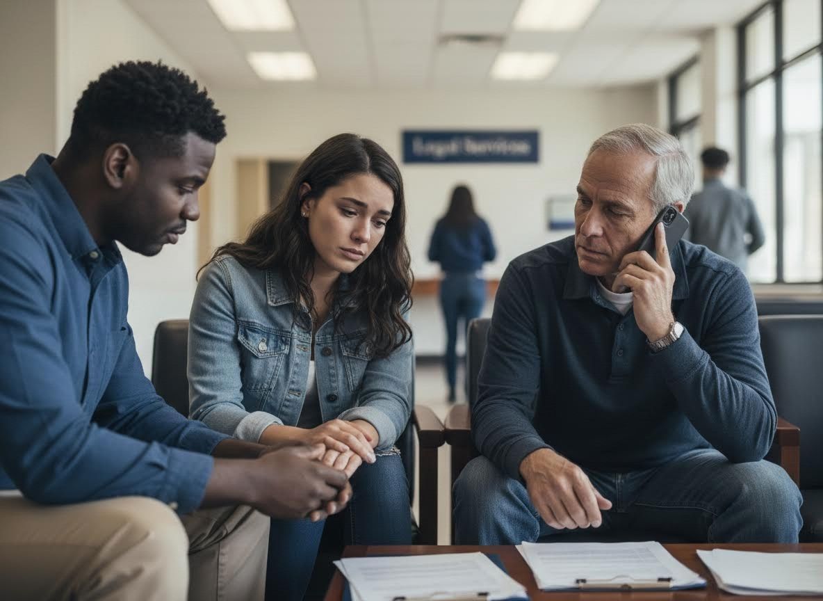 People seeking support in a professional office