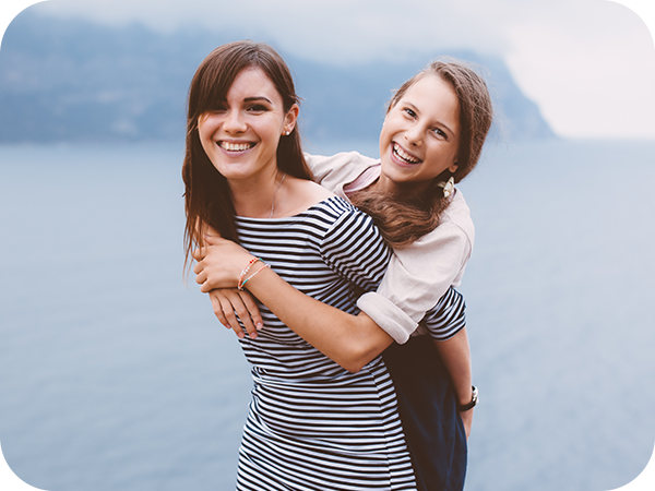 young woman and girl