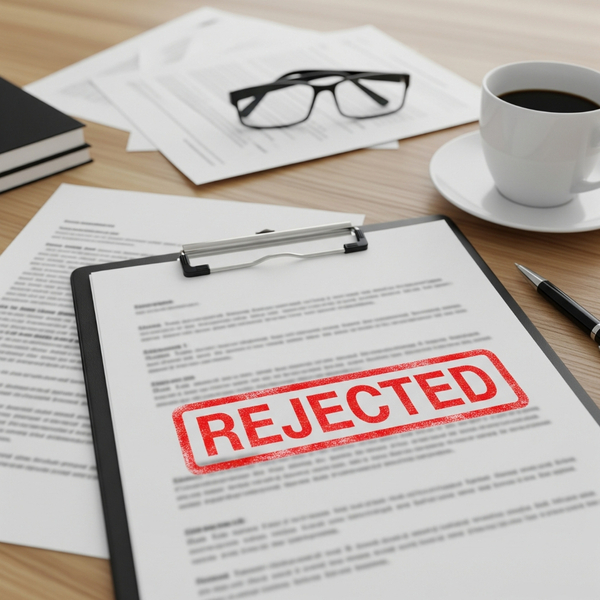 Paperwork with a "REJECTED" stamp