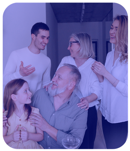 happy extended family