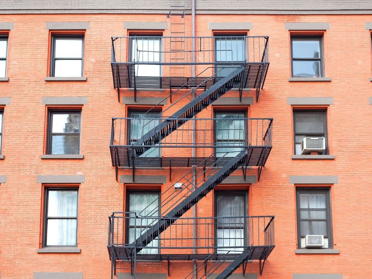 Fire Escape Installation on Brick Building in Lincoln Square, Chicago