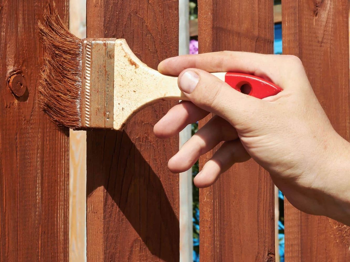 Fence painting prep on wood fence in West Ridge Chicago