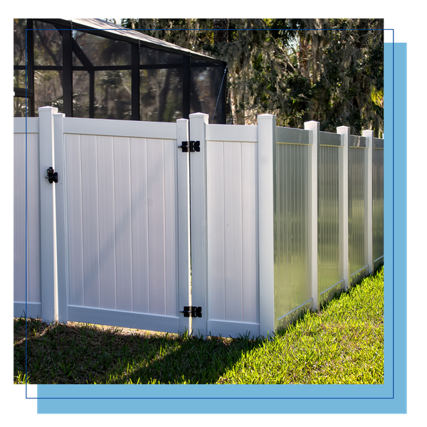 white fence in yard with gate