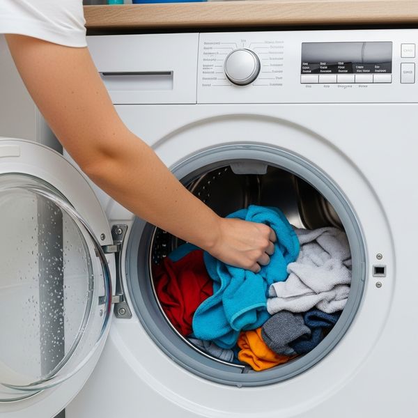 getting clothes out of a front-loading washing machine