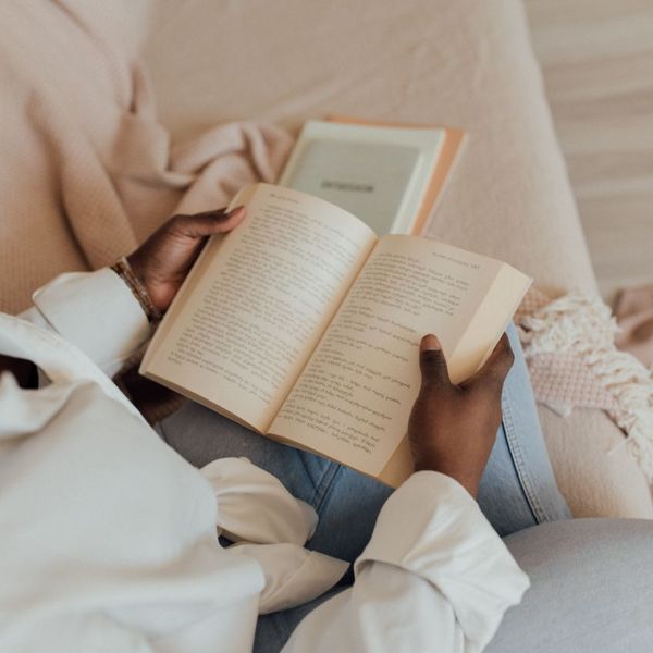 person reading a book